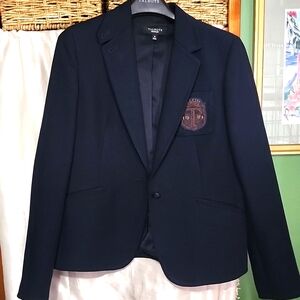 VEUC Sz 10 Talbots Navy Insignia Blazer
